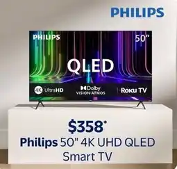 Walmart Philips 50" 4K UHD QLED Smart TV offer