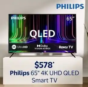 Walmart Philips 65" 4K UHD QLED Smart TV offer