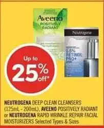 Shoppers Drug Mart Neutrogena deep clean cleansers, aveeno positively radiant offer