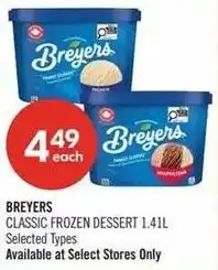 Shoppers Drug Mart Breyers classic frozen dessert offer