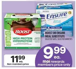 Metro Boost or Ensure meal substitute offer