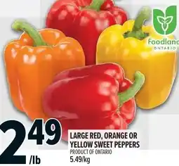 Metro Large red, orange or yellow sweet peppers offer