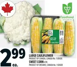 Metro Large cauliflowesweet corn offer