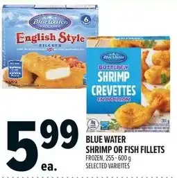 Metro Blue water shrimp or fish fillets frozen offer