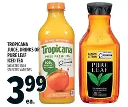 Metro Tropicana juice, drinks or pure leaf iced tea offer