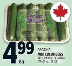 Metro Organic mini cucumbers offer