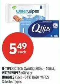 Shoppers Drug Mart Q-tips, waterwipes or huggies offer