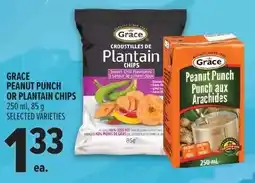 Metro Grace peanut punch or plantain chips offer