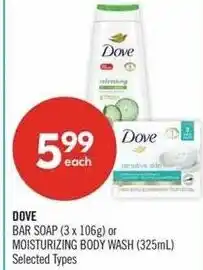 Shoppers Drug Mart Dove or Moisturizing Body Wash offer