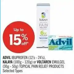 Shoppers Drug Mart Advil, Kalaya or Voltaren offer