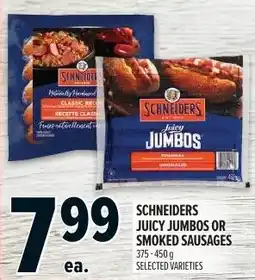 Metro Schneiders juicy jumbos or smoked sausages offer