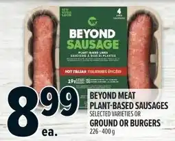 Metro Beyond meat plant-based sausages or ground or burgers offer