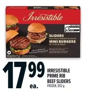 Metro Irresistible prime rib beef sliders offer