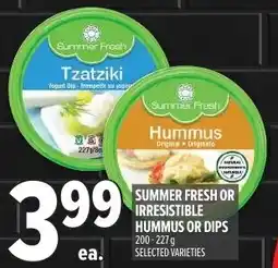 Metro Summer fresh or irresistible hummus or dips offer