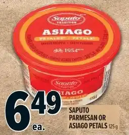 Metro Saputo parmesan or asiago petals offer