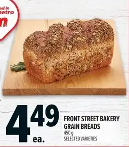 Metro Front street bakery grain breads offer