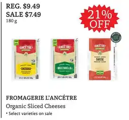 The Big Carrot FROMAGERIE L'ANCÉTRE Organic Sliced Cheeses offer