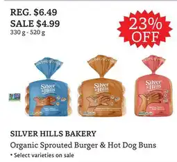 The Big Carrot SILVER HILLS BAKERY Organic Sprouted Burger & Hot Dog Buns offer