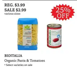 The Big Carrot BIOITALIA Organic Pasta & Tomatoes offer