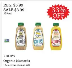 The Big Carrot KOOPS Organic Mustards offer
