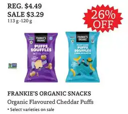 The Big Carrot FRANKIE'S ORGANIC SNACKS Organic Flavoured Cheddar Puffs offer