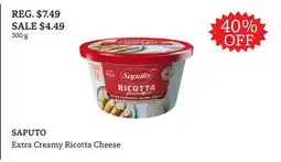 The Big Carrot SAPUTO Extra Creamy Ricotta Cheese offer