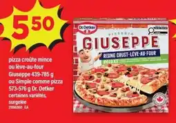 Maxi DR.OETKER Pizza croûte mince ou lève-au-four giuseppe ou simple comme pizza offer