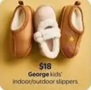 Walmart George kids' indoor/outdoor slippers offer