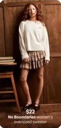 Walmart No Boundaries women's oversized sweater offer
