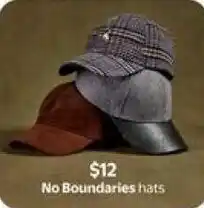 Walmart No Boundaries hats offer
