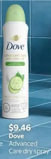 Walmart Dove Advanced Care dry spray offer