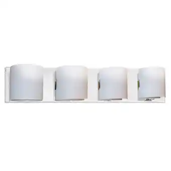Giant Tiger Dainolite Polished Chrome and Frosted Glass Metal Vanity Light, 4-in x 27-in, White offer
