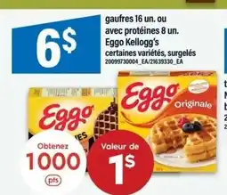 Maxi Eggo Kellogg's gaufres 16 un. ou avec protéines 8 un. offer