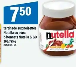 Maxi Nutella tartinade aux noisettes ou avec bâtonnets offer
