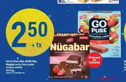 Maxi Choco Max, Muffin Max, Nügabar ou Go Pure barres Leclerc certaines variétés offer