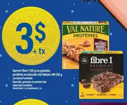 Maxi Barres Fibre ou granola, protéine ou biscuits Val Nature offer