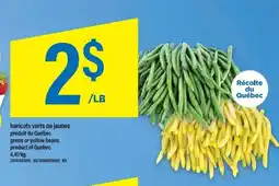 Maxi Haricots verts ou jaunes produit du québec green or yellow beans product of quebec offer