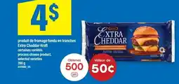 Maxi Produit de fromage fondu en tranches extra cheddar kraft certaines variétés offer