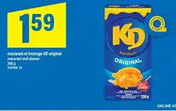 Maxi Kd macaroni et fromage original macaroni and cheese offer
