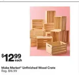 Michaels Make market unfinished wood crate offer