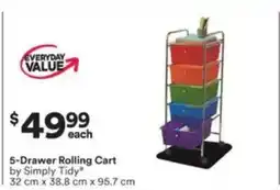 Michaels 5-drawer rolling cart offer