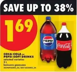 No Frills Coca-cola or pepsi soft drinks offer