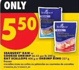 No Frills Seaquest raw or cooked shrimp offer