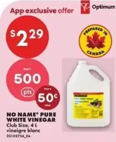 No Frills No name pure white vinegar offer