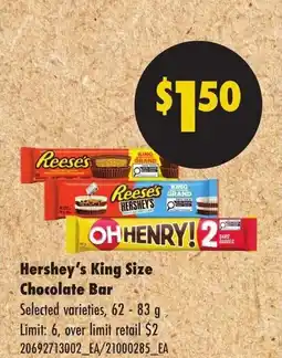No Frills Hershey's king size chocolate bar offer