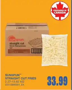 Wholesale Club Sunspun straight cut fries offer