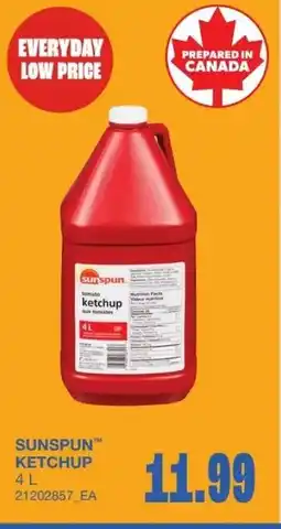 Wholesale Club Sunspun ketchup offer