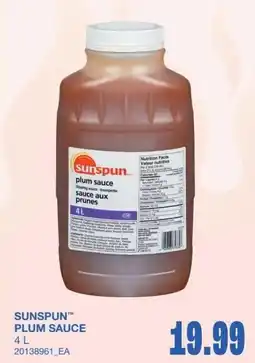 Wholesale Club Sunspun plum sauce offer
