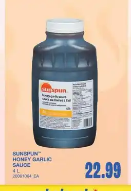 Wholesale Club Sunspun hony garlic sauce offer