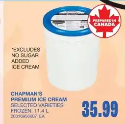 Wholesale Club Chapman's premium ice cream offer